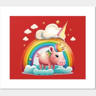 cute unicorn Posters and Art